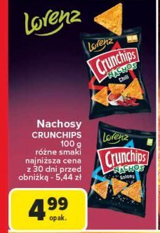 Chipsy solone Crunchips nachos promocja w Carrefour