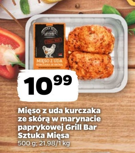 Mięso z uda kurczaka ze skóra w marynacie paprykowej GRILL BAR promocja