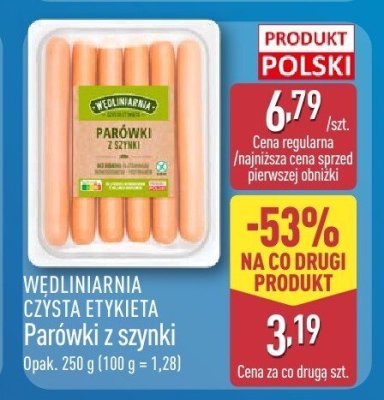 Parówki z szynki Czysta Etykieta promocja w Aldi
