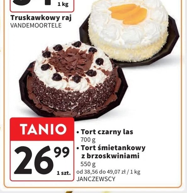 Tort śmietankowy z brzoskwiniami Janczewscy promocja