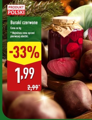 Buraki czerwone promocja w Aldi