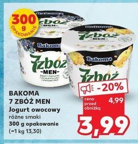 Jogurt jagoda-czarna porzeczka Bakoma 7 zbóż men promocja