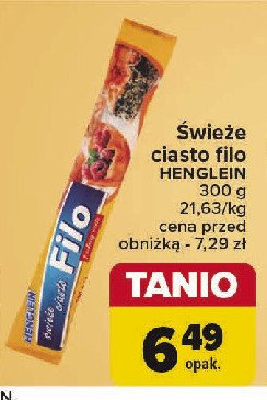 Ciasto filo Henglein promocja w Carrefour