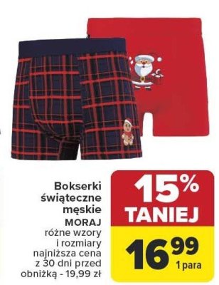Bokserki świąteczne męskie Moraj promocja w Carrefour