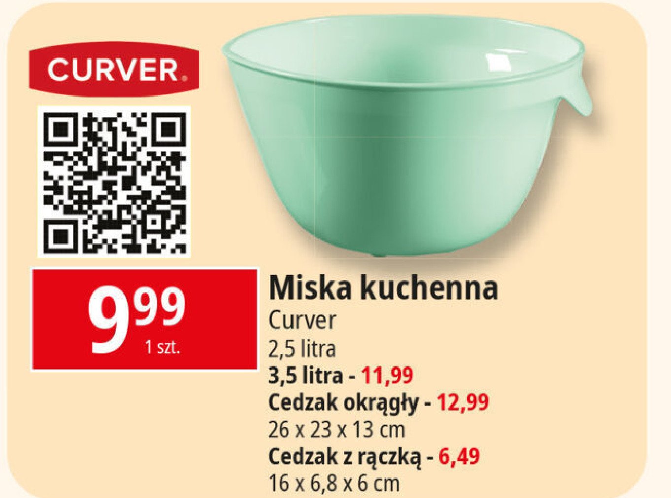 Cedzak okrągły 26 x 23 x 13 cm Curver promocja