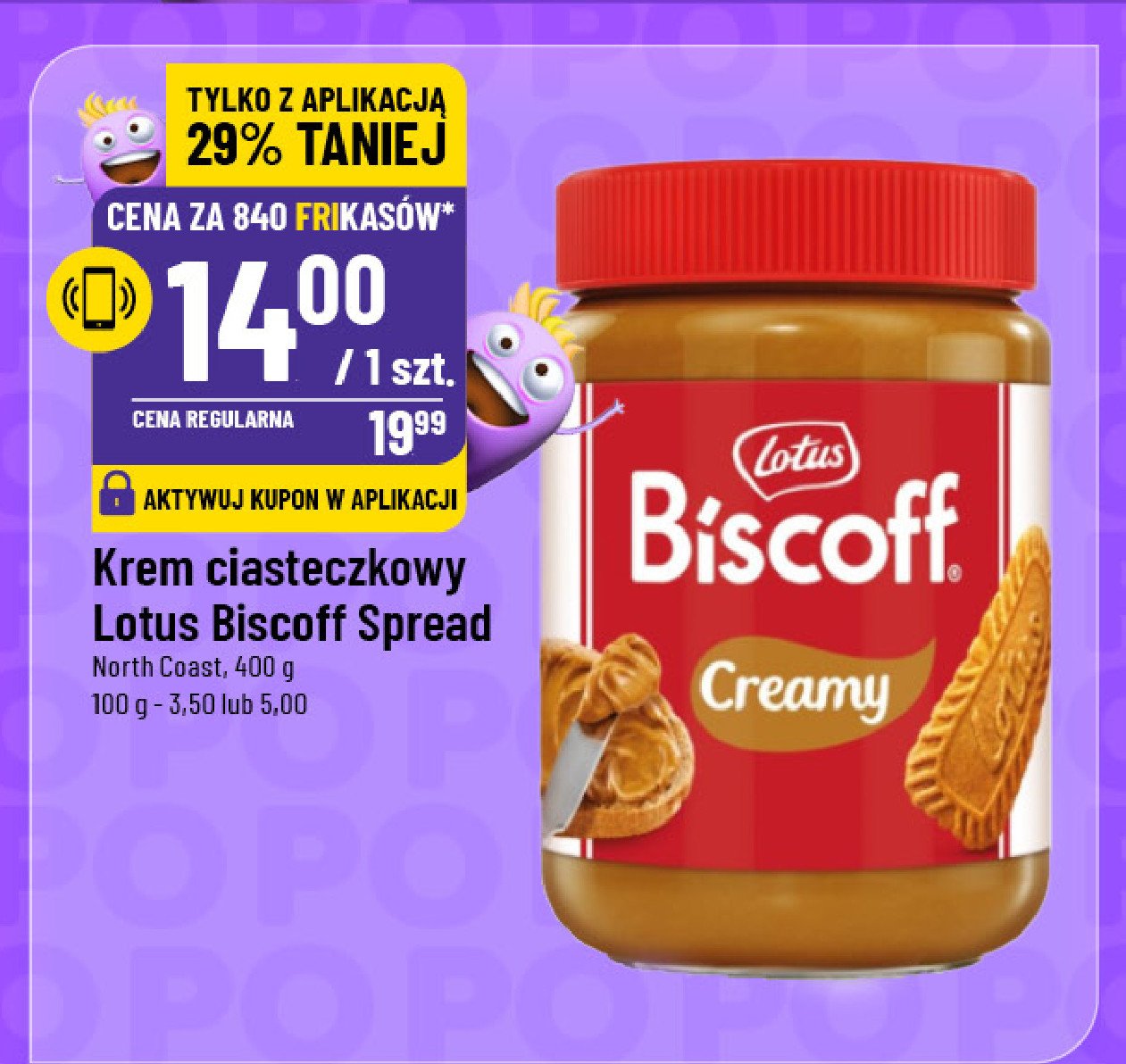 Krem biscuit spread Lotus biscoff promocja