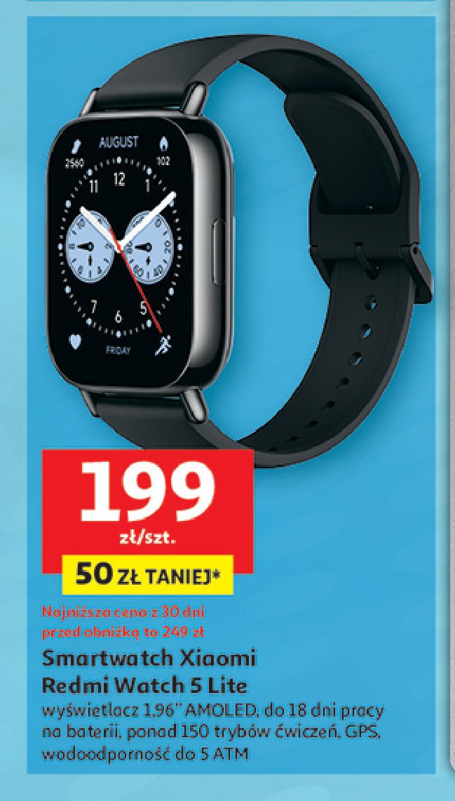 Smartwatch 5 lite Xiaomi promocja w Auchan