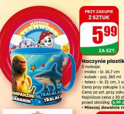 Naczynie plastikowe kubek promocja w Dino