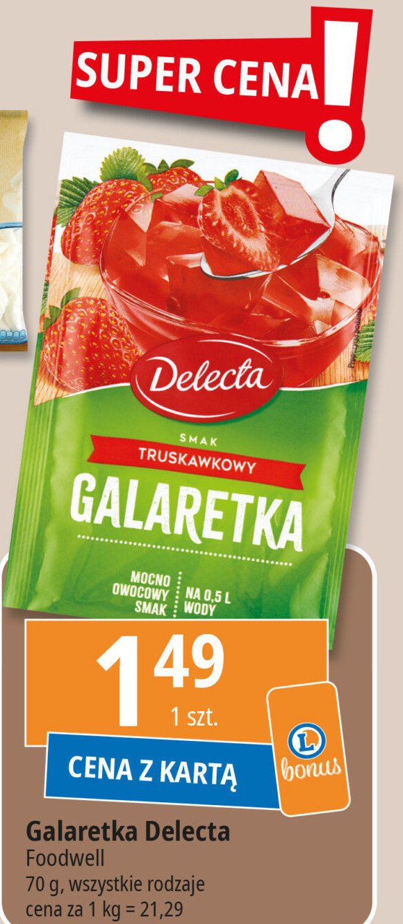 Galaretka truskawkowa Delecta promocja w Leclerc