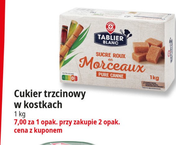 Cukier trzcinowy w kostkach Wiodąca marka tablier blanc promocja