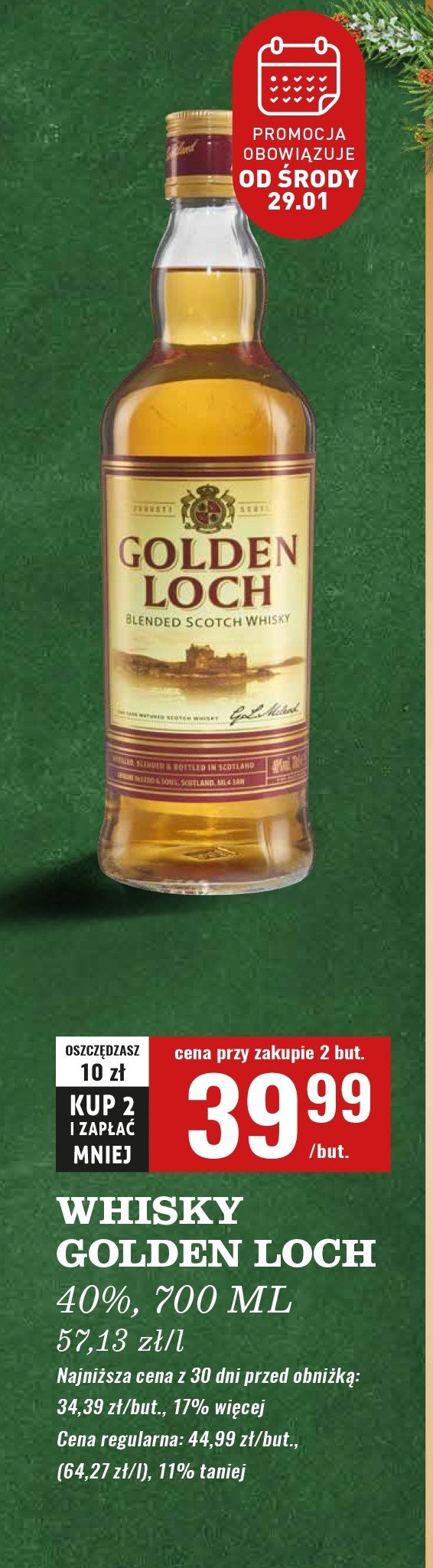 Whisky GOLDEN LOCH promocja w Biedronka