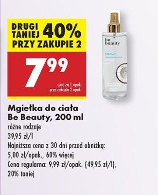 Mgiełka do ciała coconut Be beauty care promocja