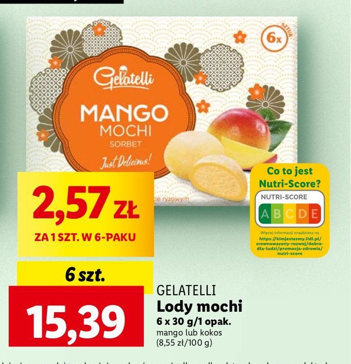 Lody mochi mango Gelatelli promocja