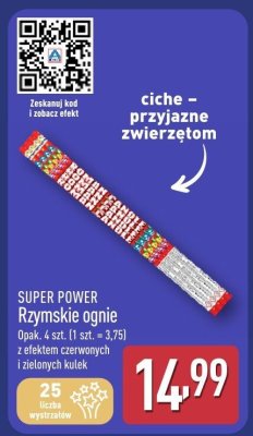 Fajerwerki Rzymskie ognie Opak. 4 szt. z efektem czerwonych i zielonych kulek promocja w Aldi