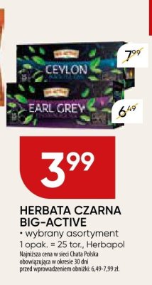 Herbata czarna Big-Active Earl Grey Herbapol promocja w Chata Polska