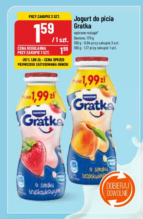 Napój mleczny brzoswkiniowy Danone gratka promocja