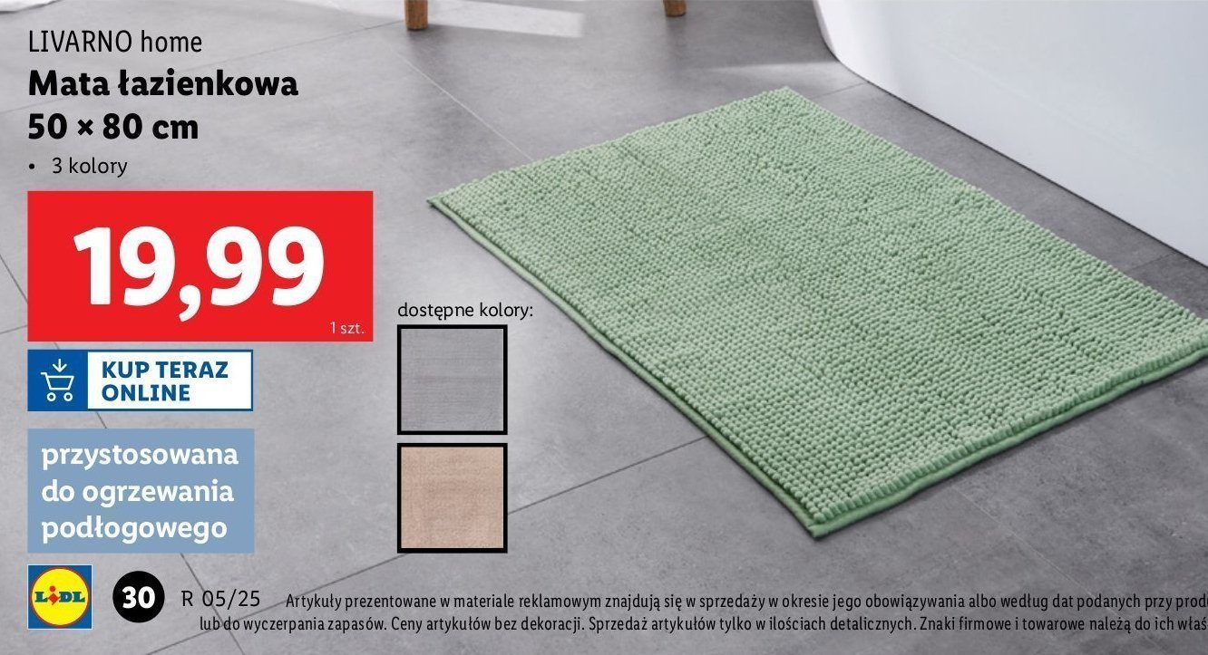 Mata łazienkowa 50 x 80 cm LIVARNO HOME promocja