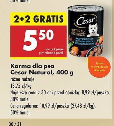 Karma dla psa z kurczakiem Cesar (karma) promocja