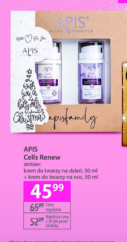 Krem do twarzy na dzień + na noc Apis cells renew promocja w Hebe