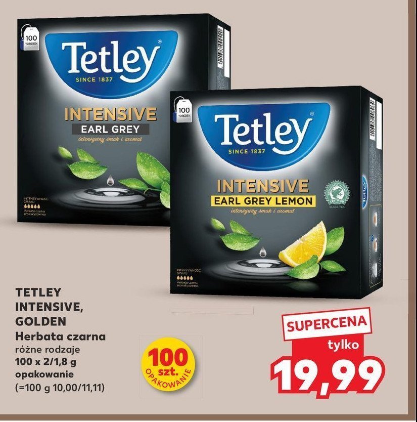 Herbata earl grey Tetley intensive promocja