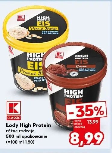 Lody proteinowe czekoladowe K-classic promocja