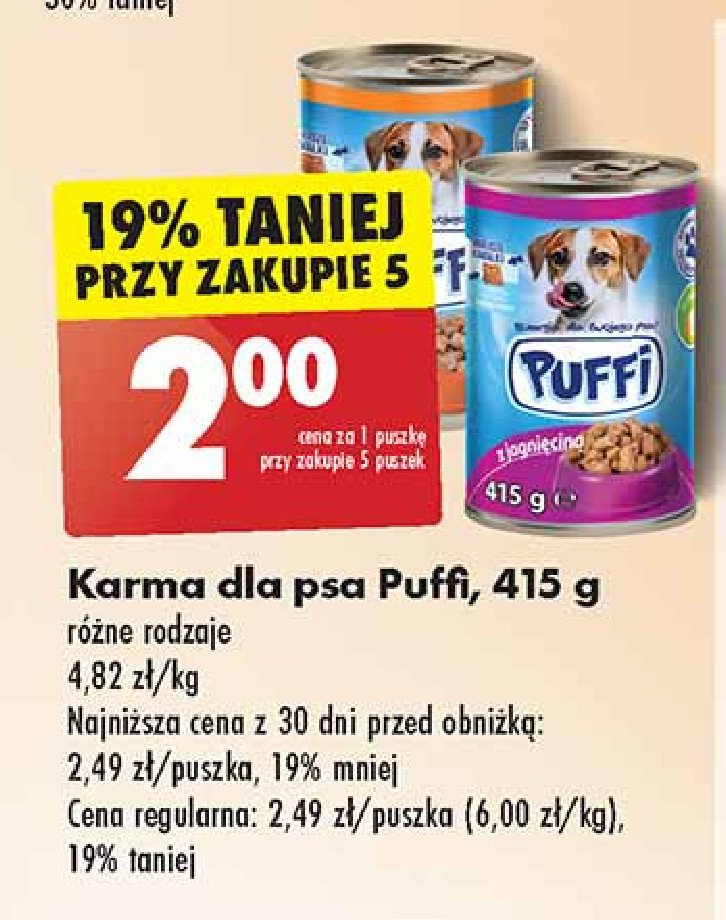 Karma dla psa z indykiem Puffi promocja