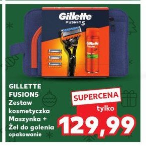 Zestaw w kosmetyczce: maszynka do golenia + 2 wkłady + żel do golenia 200 ml Gillette fusion 5 promocja