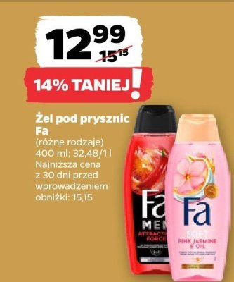 Żel pod prysznic Fa (różne rodzaje) promocja w Netto
