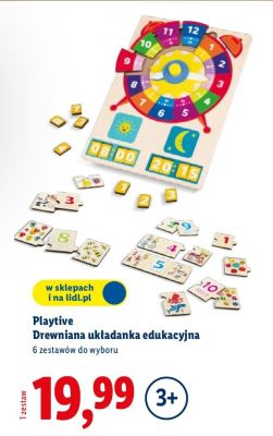 Drewniana układanka edukacyjna Playtive promocja w Lidl
