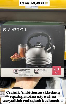 Czajnik ze składaną rączką 2.0L promocja w Dino