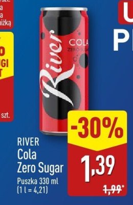 Napój gazowany Cola Zero Sugar promocja w Aldi