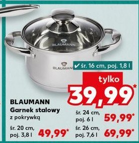 Garnek stalowy z pokrywką 24 cm BLAUMANN promocja w Kaufland