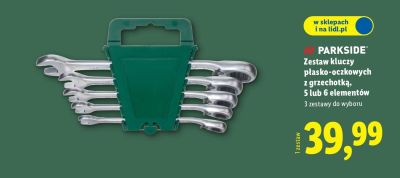 Zestaw kluczy płasko-oczkowych z grzechotką PARKSIDE 5 lub 6 elementów promocja w Lidl