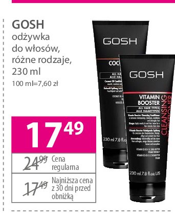 Od偶ywka do w艂os贸w Gosh coconut oil promocja