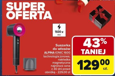 Suszarka do włosów ALPINA IONIC 1600 promocja w Carrefour