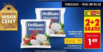 Ser Mozzarella Classic promocja w Biedronka