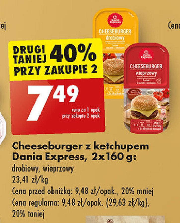 Cheeseburgery drobiowe Danie express promocja