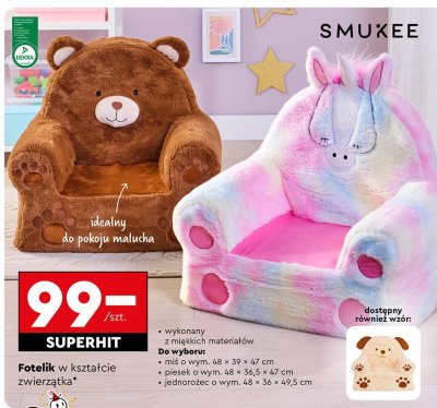 Fotelik w kształcie pieska promocja w Biedronka