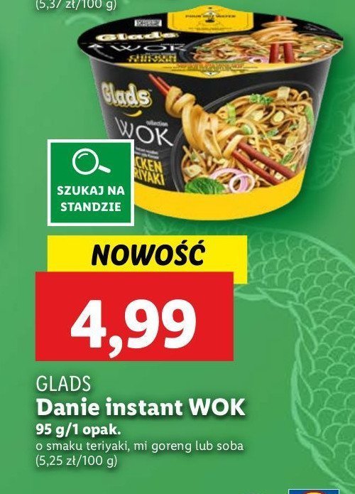 Danie wok teriyaki Glads promocja