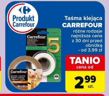 Taśma klejąca 1.5 mm x 18 m Carrefour promocja