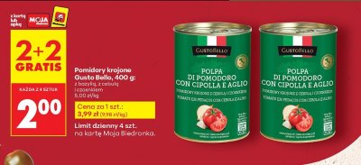 Pomidory krojone z bazylią promocja w Biedronka