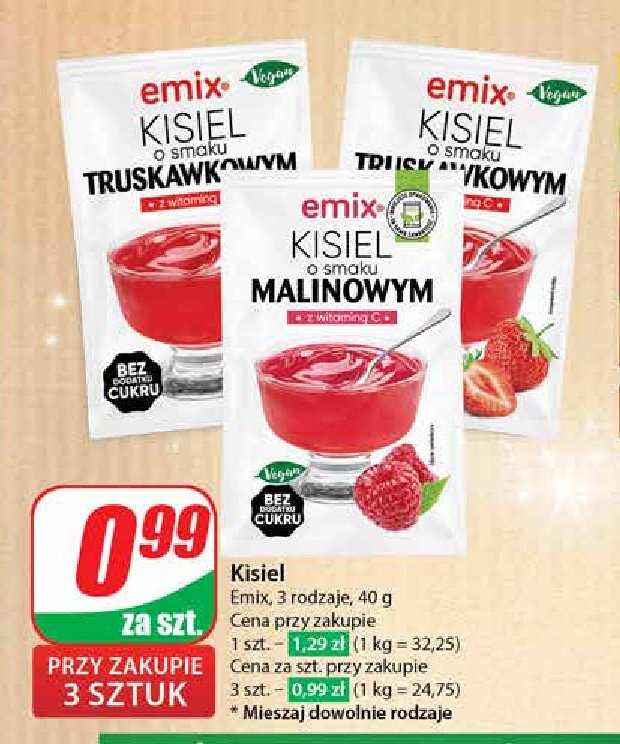 Kisiel malinowy Emix promocja