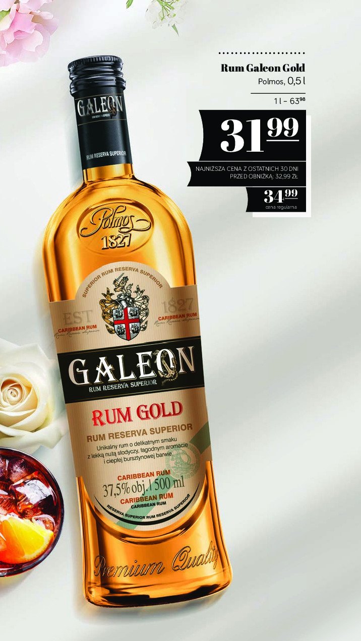 Rum Galeon gold promocja w POLOmarket