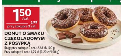 Donut o smaku czekoladowym z posypką promocja w Stokrotka
