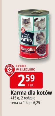 Karma dla kotów Tous Mes Amis kawałki w sosie z wołowiną promocja w Leclerc