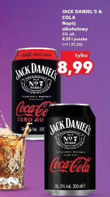 Napój alkoholowy JACK DANIEL'S & COLA promocja w Kaufland