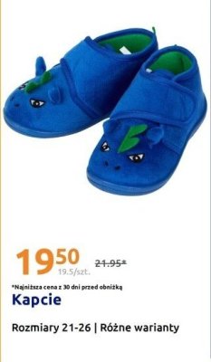 Kapcie dziecięce promocja w Action