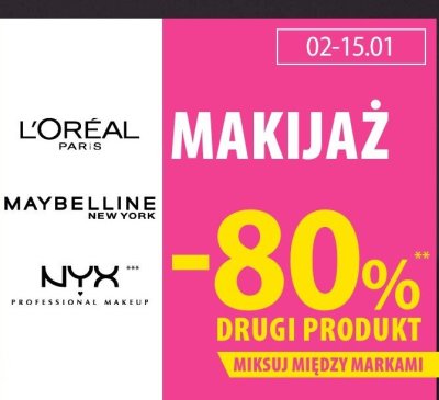 Produkty do makijażu L'Oreal, Maybelline, NYX Hebe promocja w Hebe
