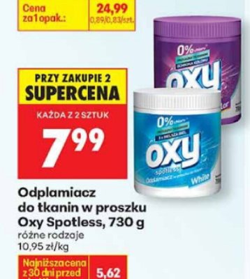 Odplamiacz do tkanin w proszku Spotless różne rodzaje promocja w Biedronka