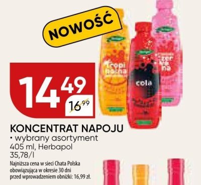 Koncentrat napoju, wybrany asortyment promocja w Chata Polska